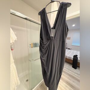 Fashion Nova Black V-Neck Dress